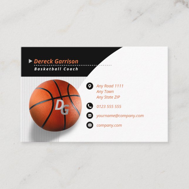 Professionell Coach | Basketball Master Sport Visitkort (Framsida)