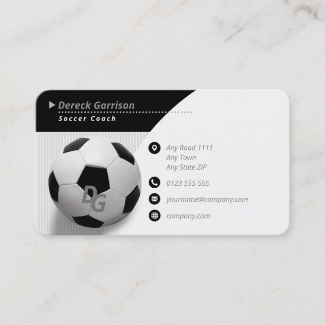 Professionell Coach | Fotboll och idrott Visitkort (Framsida)