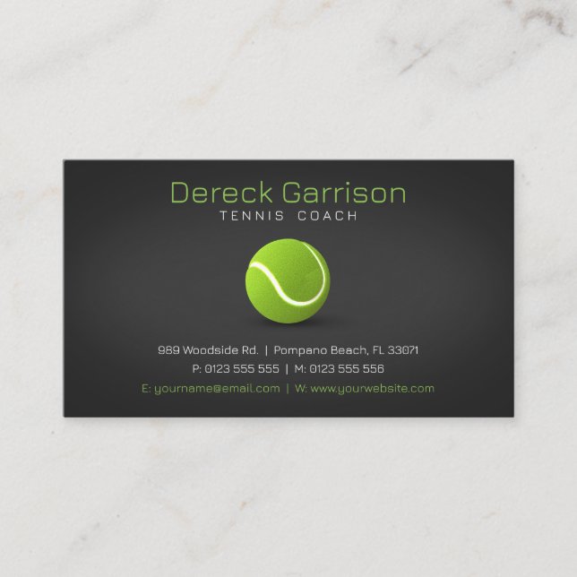 Professionell Coach | Tennis Master Sport Visitkort (Framsida)