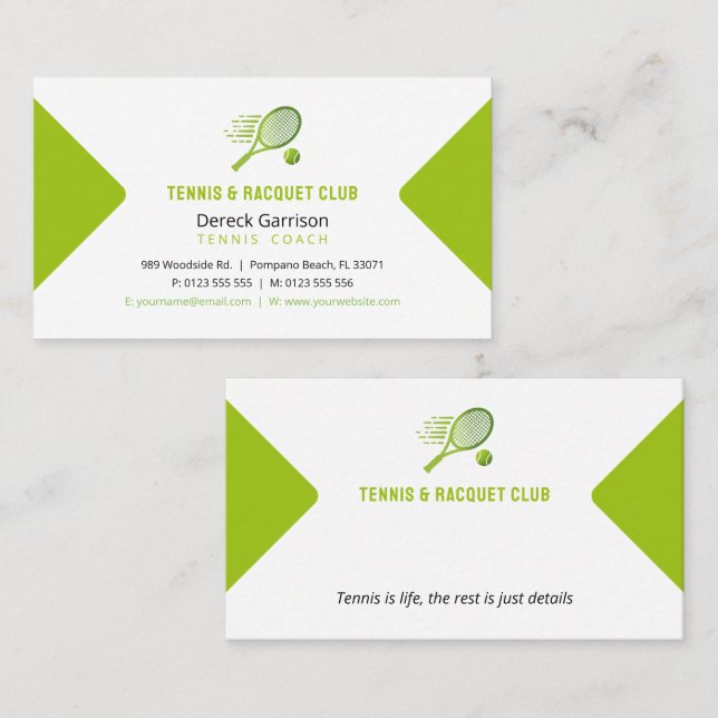 Professionell Coach | Tennis Master Sport Visitkort (Fram/baksida)