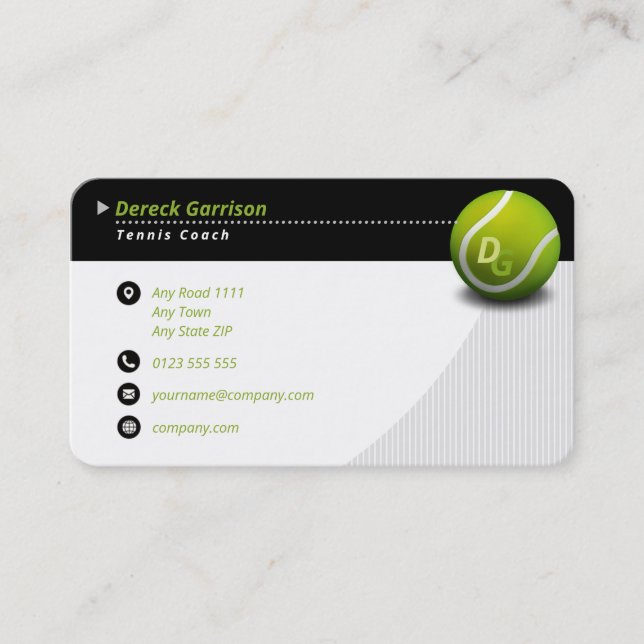 Professionell Coach | Tennis Master Sport Visitkort (Framsida)