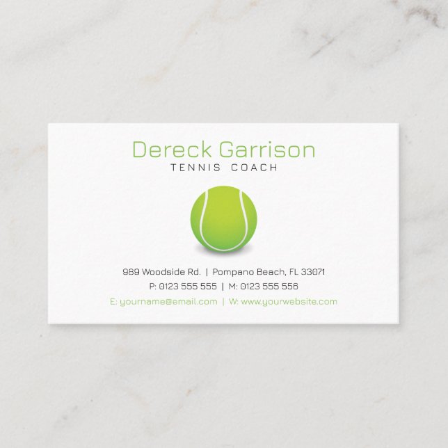 Professionell Coach | Tennis Master Sport Visitkort (Framsida)