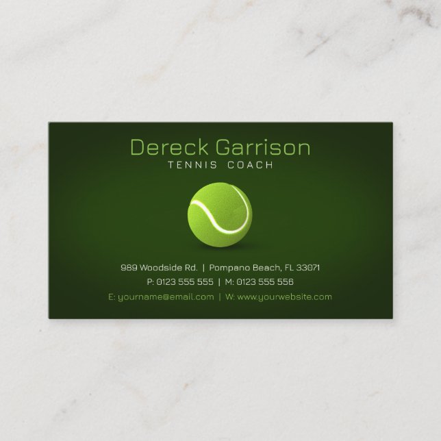 Professionell Coach | Tennis Master Sport Visitkort (Framsida)