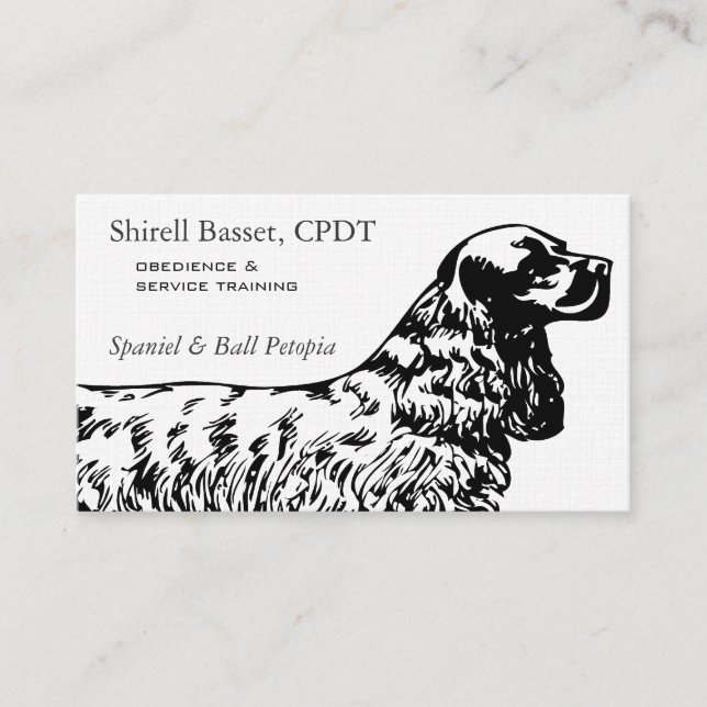 Professionell Cocker Spaniel Hundverksamhet Visitkort (Framsida)