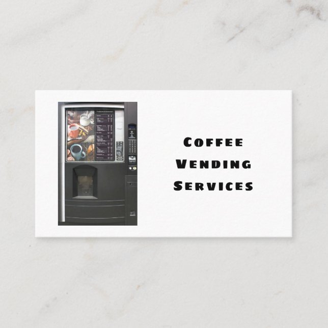Professionell Coffee Vending Maskin Service Visitkort (Framsida)