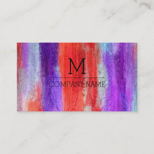 Professionell Colorful Modern Wood Monogram #8 Visitkort