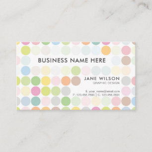 Professionell Colorful Pastel Polka Visitkort