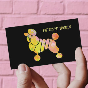 Professionell Colorful Pudel Pet Grooming Service Visitkort