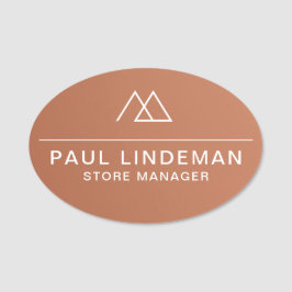 Professionell Company Logotyp Copper Magnetic Empl Namnbricka