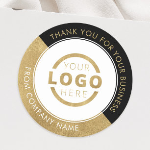 Professionell Company Logotyp Guld Tack Runt Klistermärke