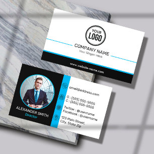 Professionell Company Logotyp Lägg till bild Socia Visitkort