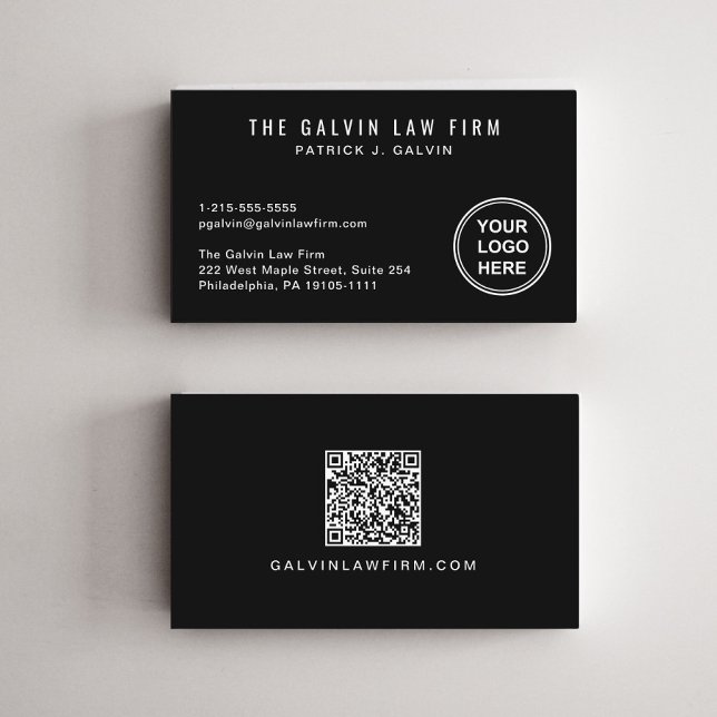Professionell Company Logotyp QR Code Employee Bla Visitkort (Capture attention, make connections, and leave a lasting impression with our modern QR business card)