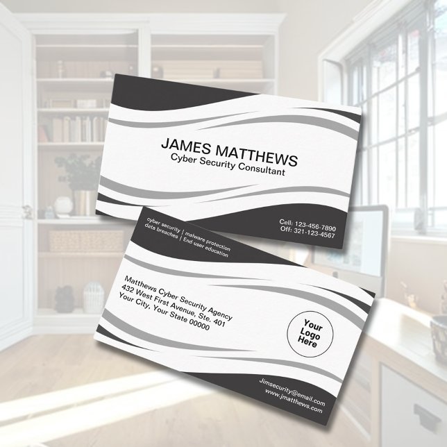 Professionell Computer Cyber Security Consultant Visitkort (Our professional cybersecurity business cards are designed to help you stand out from the crowd. )