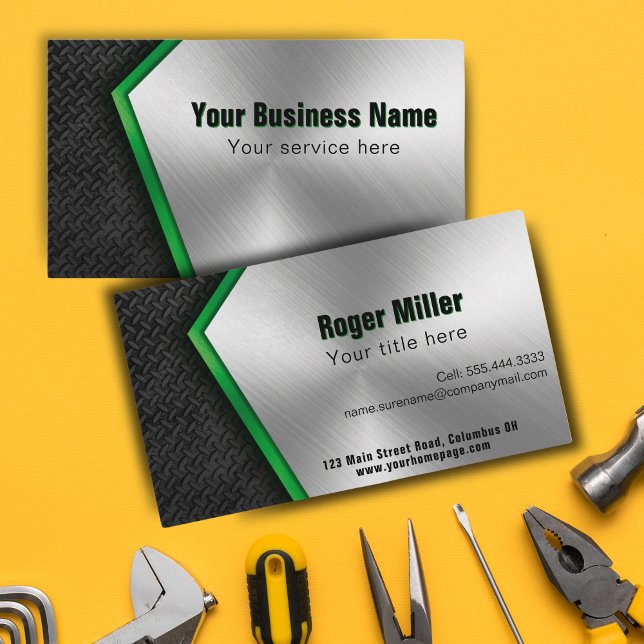 Professionell Construction Builder Metall Visitkort (Skapare uppladdad)