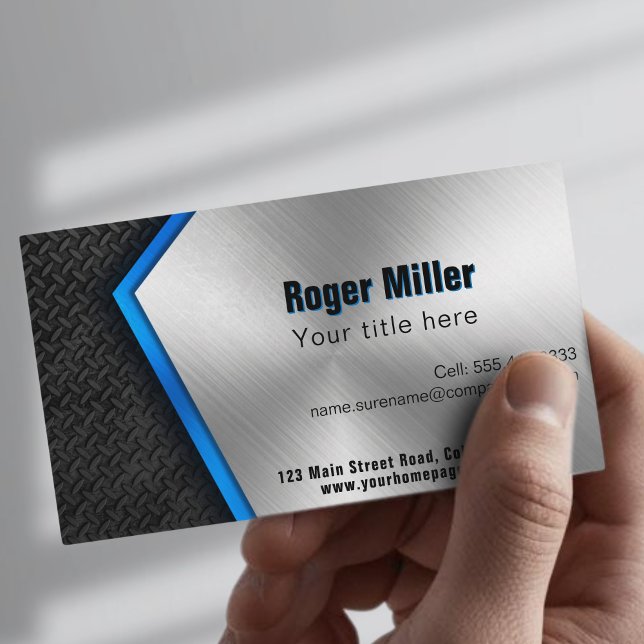 Professionell Construction Builder Metall Visitkort (Skapare uppladdad)