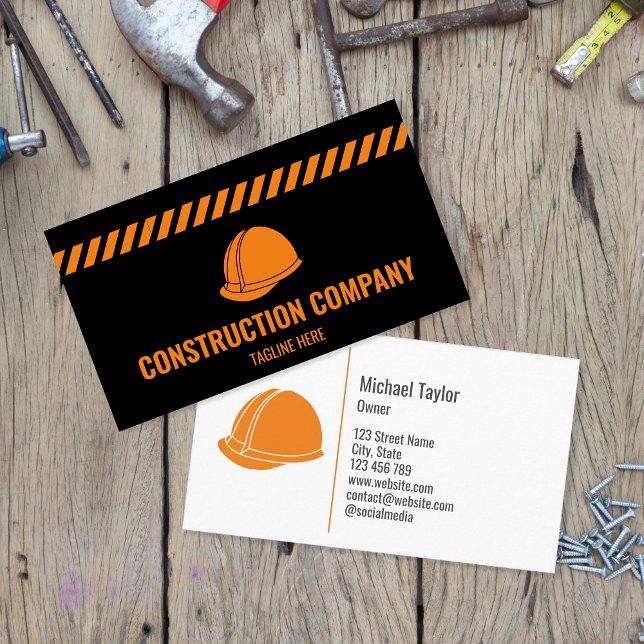 Professionell Construction ConTRAR Builder Metall Visitkort (Skapare uppladdad)