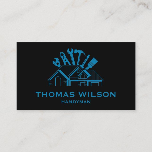 Professionell Construction Handyman Carpenter Verk Visitkort (Framsida)