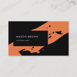 Professionell Consultant Modern Black Orange Visitkort