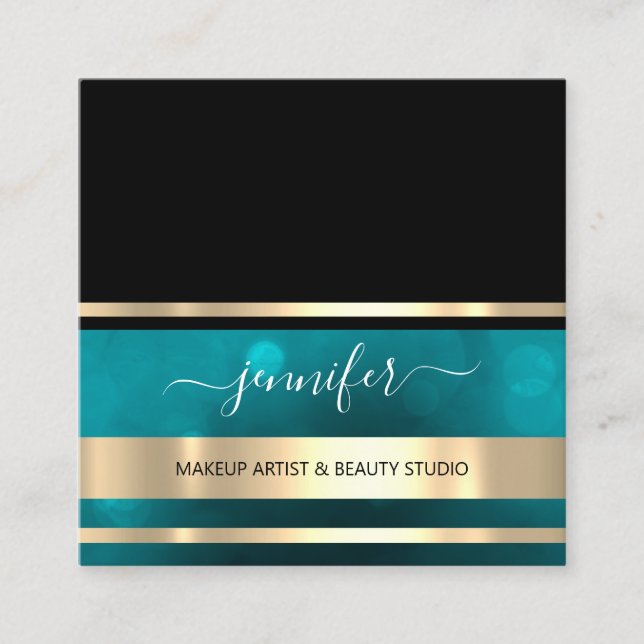 Professionell Consulting Hairdresser Guld Black Fyrkantigt Visitkort (Framsida)
