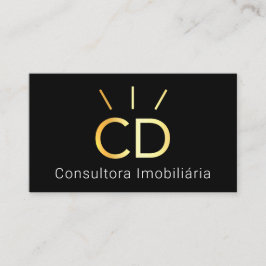 Professionell Consultora Imobiliária Logotyp Guld1 Visitkort