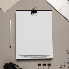 Professionell Corporate Black Gräns Monogrammed Brevhuvud