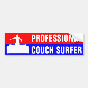 Professionell Couch Surfer Bildekal
