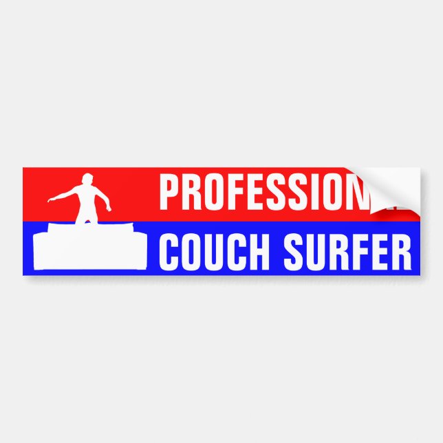 Professionell Couch Surfer Bildekal (Framsidan)