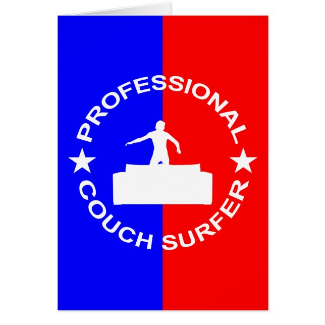 Professionell Couch Surfer Hälsningskort (Framsidan)