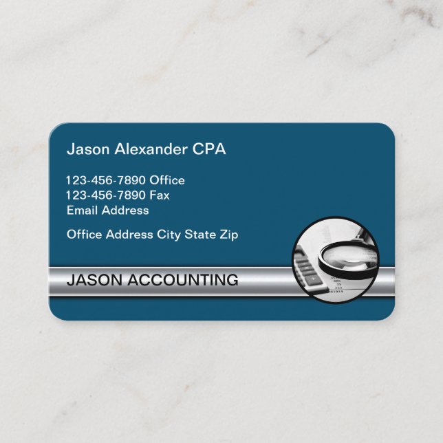 Professionell CPA Accountant Affärskort Design Visitkort (Framsida)