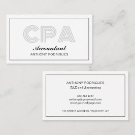 Professionell CPA Accountant Affärskort Visitkort