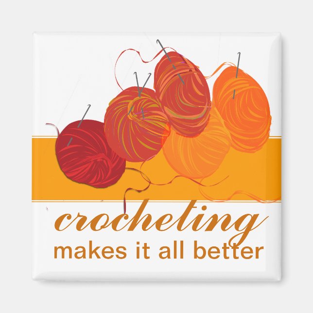 Professionell Craft Artist Crocheting Hobby Magnet (Framsidan)