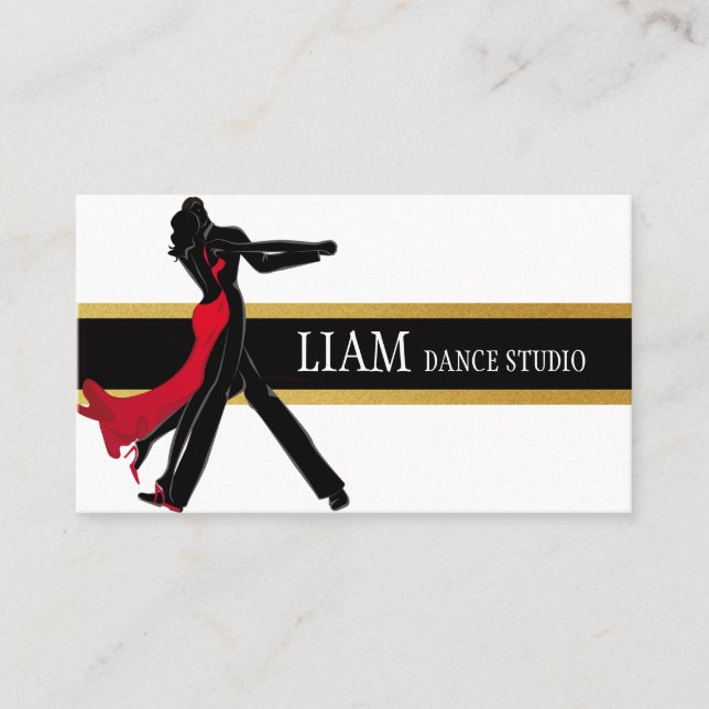 Professionell Dance Instructor, Lessons, Studio Visitkort (Framsida)