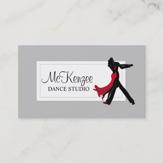 Professionell Dance Studio, Instruktör Business Visitkort (Framsida)