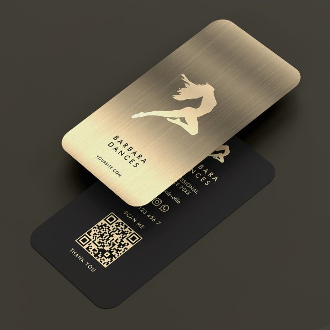Professionell Dancer Elegant Guld Choreograf Visitkort (Professional Dancer Elegant Gold Choreographer Business Card
)