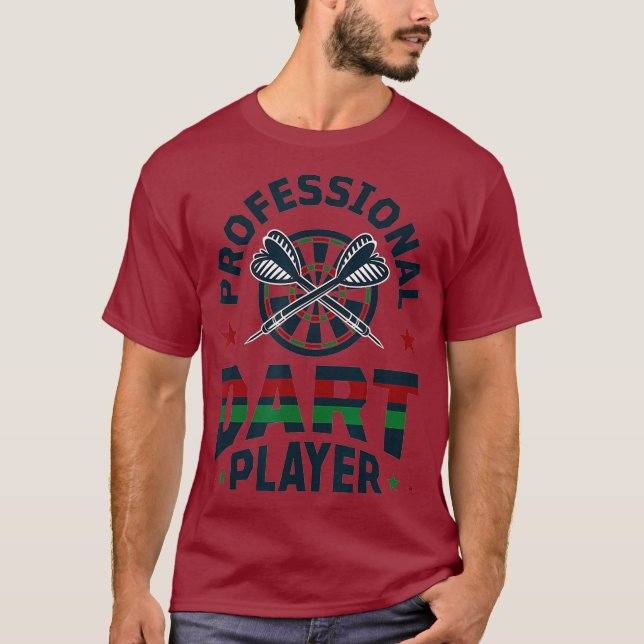 Professionell Dart Player - Dartboard - Mörkare T Shirt (Framsida)