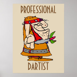 Professionell Dart Player, redigera text Poster
