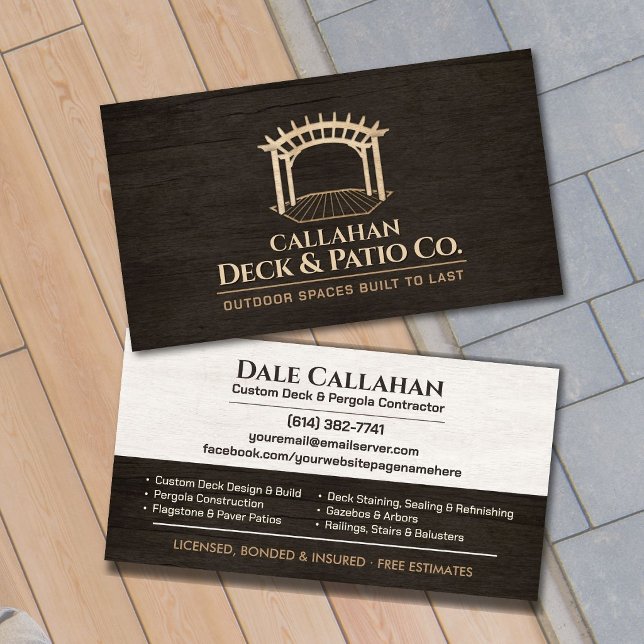 Professionell Deckare & Patio Entreprenör Visitkort (Skapare uppladdad)