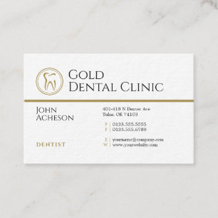 Professionell Dentist Dentalklinik i Guld Visitkort
