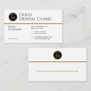 Professionell Dentist Dentalklinik i Guld Visitkort