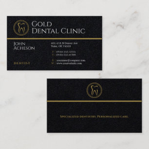 Professionell Dentist Dentalklinik i Guld Visitkort