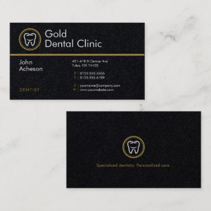 Professionell Dentist Dentalklinik i Guld Visitkort
