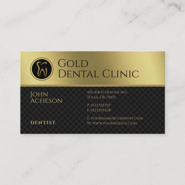 Professionell Dentist | GULD Visitkort (Framsida)