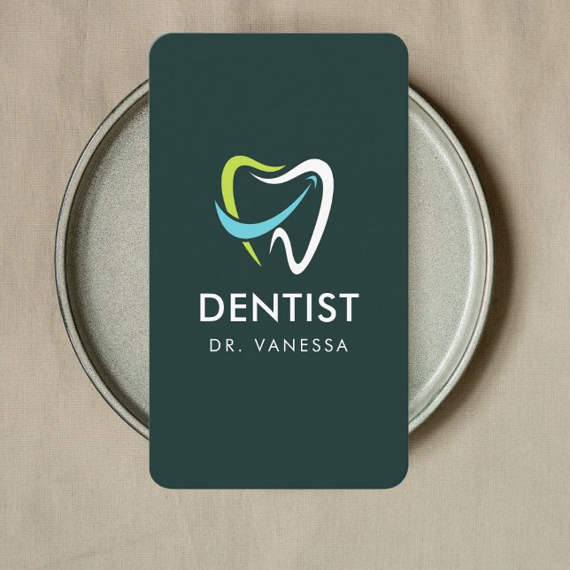 Professionell Dentist Tooth Logotyp Dental QR-kod Visitkort (Skapare uppladdad)