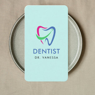 Professionell Dentist Tooth Logotyp Dental QR-kod Visitkort