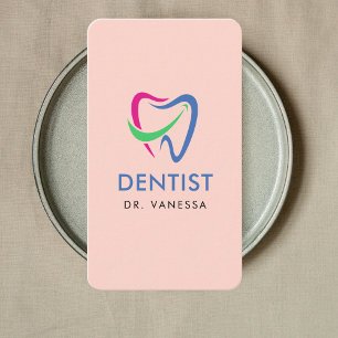 Professionell Dentist Tooth Logotyp Dental QR-kod Visitkort