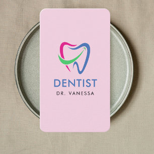 Professionell Dentist Tooth Logotyp Dental QR-kod Visitkort