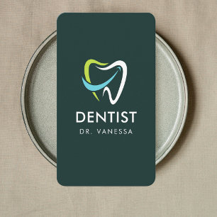 Professionell Dentist Tooth Logotyp Dental QR-kod Visitkort