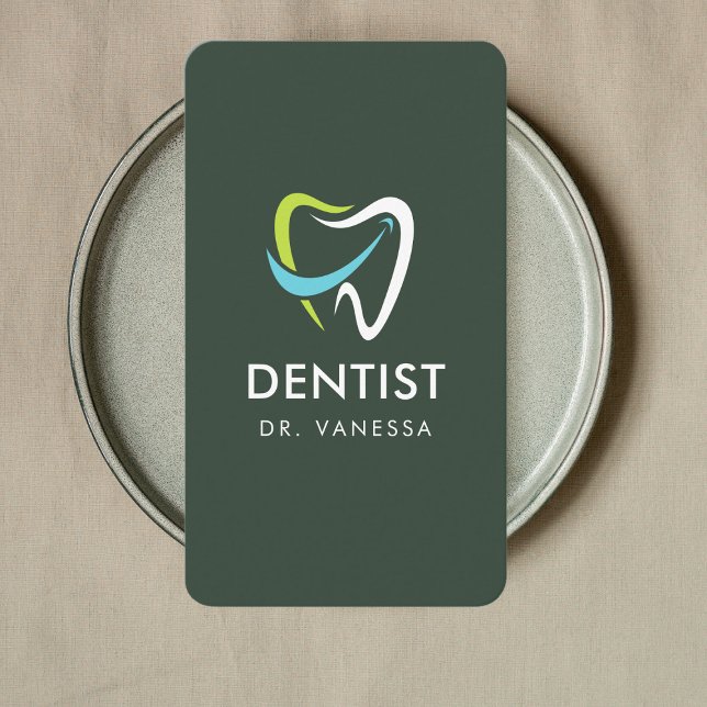 Professionell Dentist Tooth Logotyp Dental QR-kod Visitkort (Skapare uppladdad)