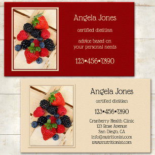 Professionell Dietist Nutritionist Visitenkort Visitkort