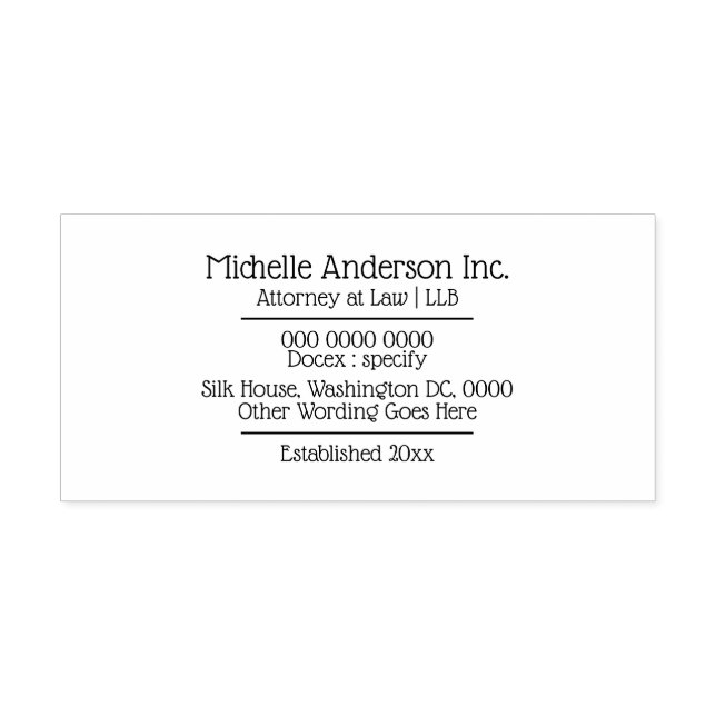 Professionell-DIY-affärsuppgifter, klassad chic Självfärgande Stämpel (Design)